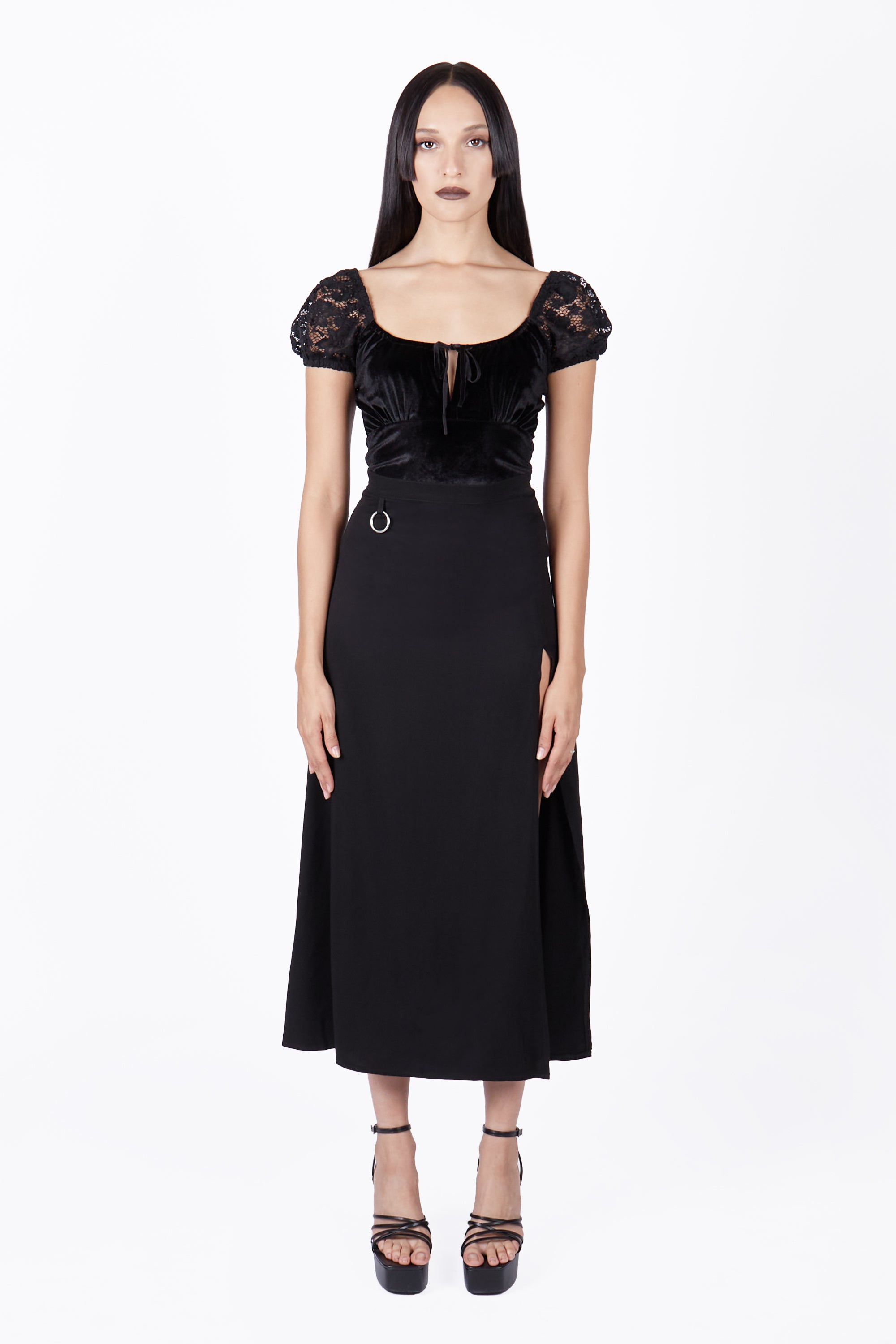 Sofia O-Ring Split Skirt - Mary Wyatt London