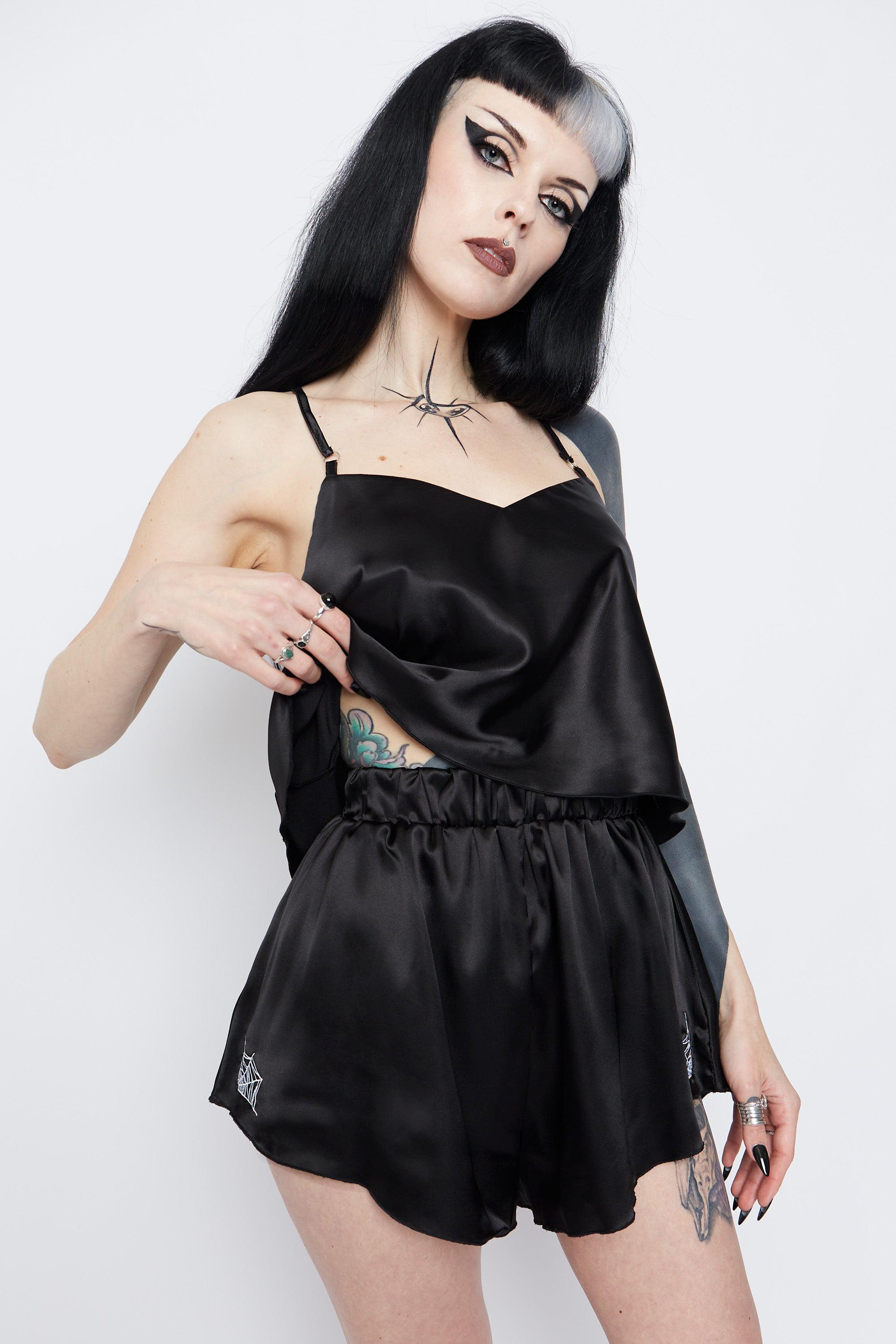 Widow Satin Pyjama Shorts - Mary Wyatt London