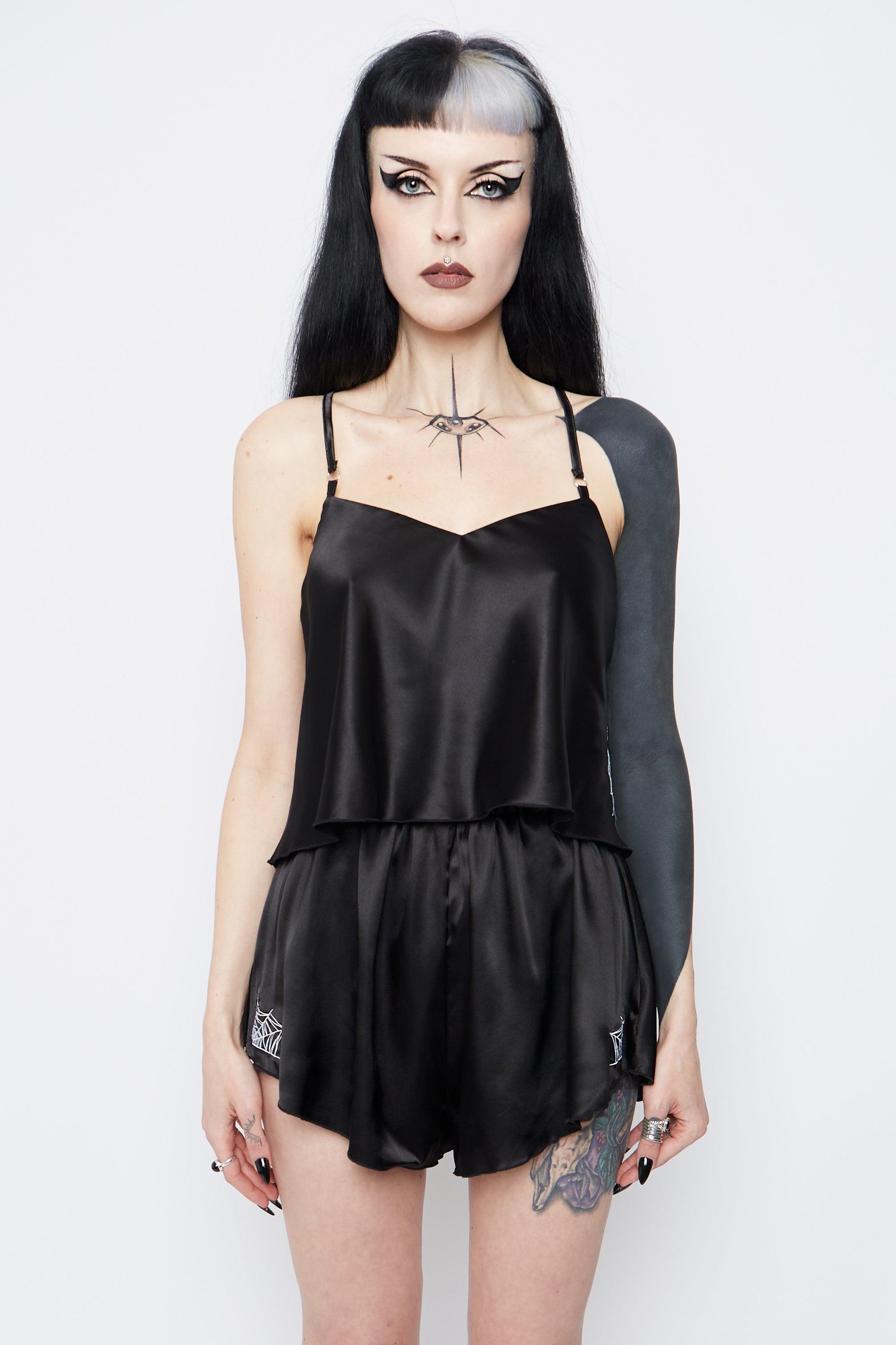 Widow Satin Pyjama Shorts - Mary Wyatt London