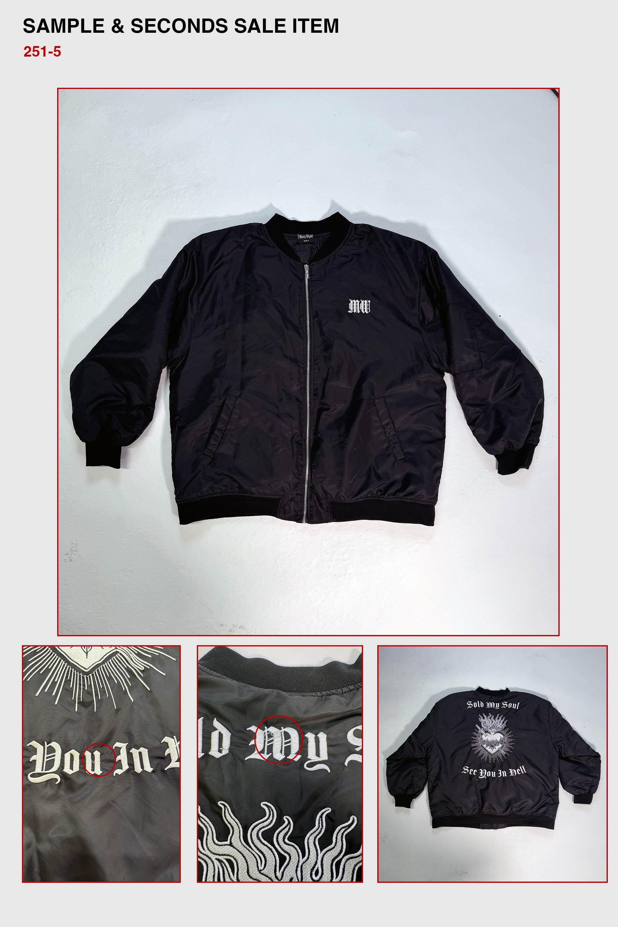 See You In Hell Oversized Bomber Jacket II - SAMPLE SALE