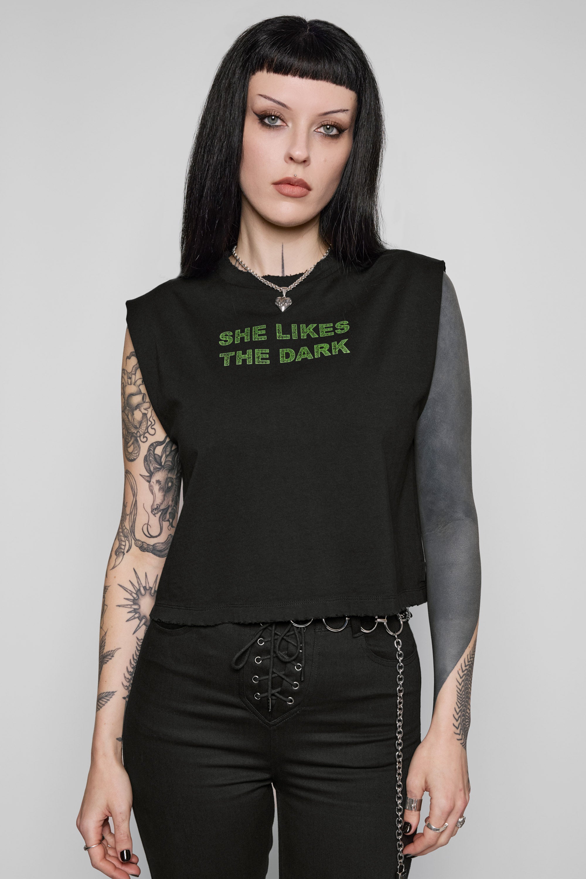 Black No.1 Cropped Tank