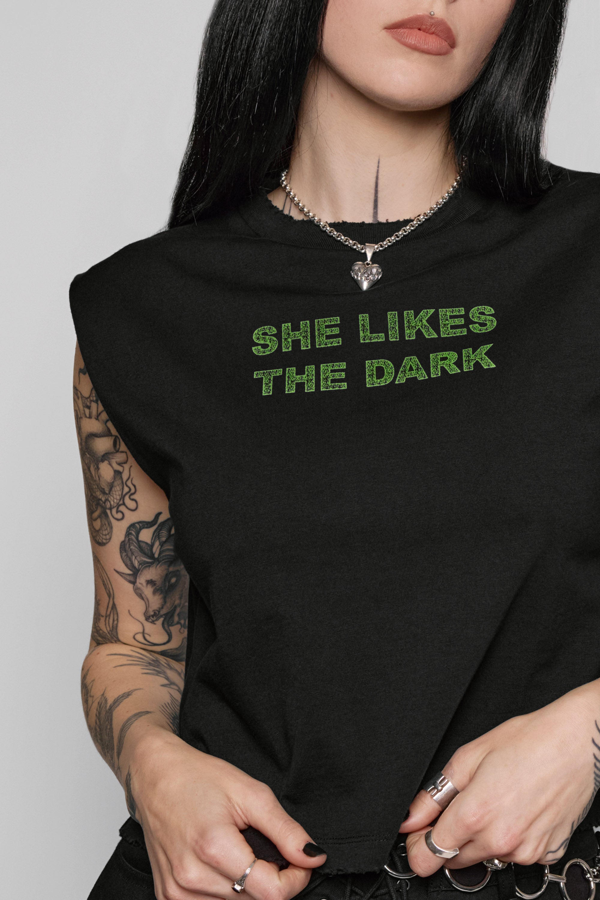 Black No.1 Cropped Tank