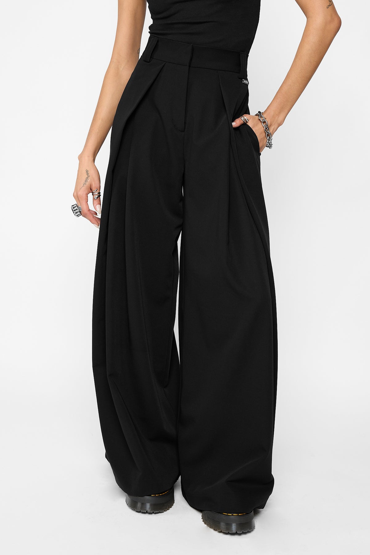 Caden Pleated Wide Leg Trousers
