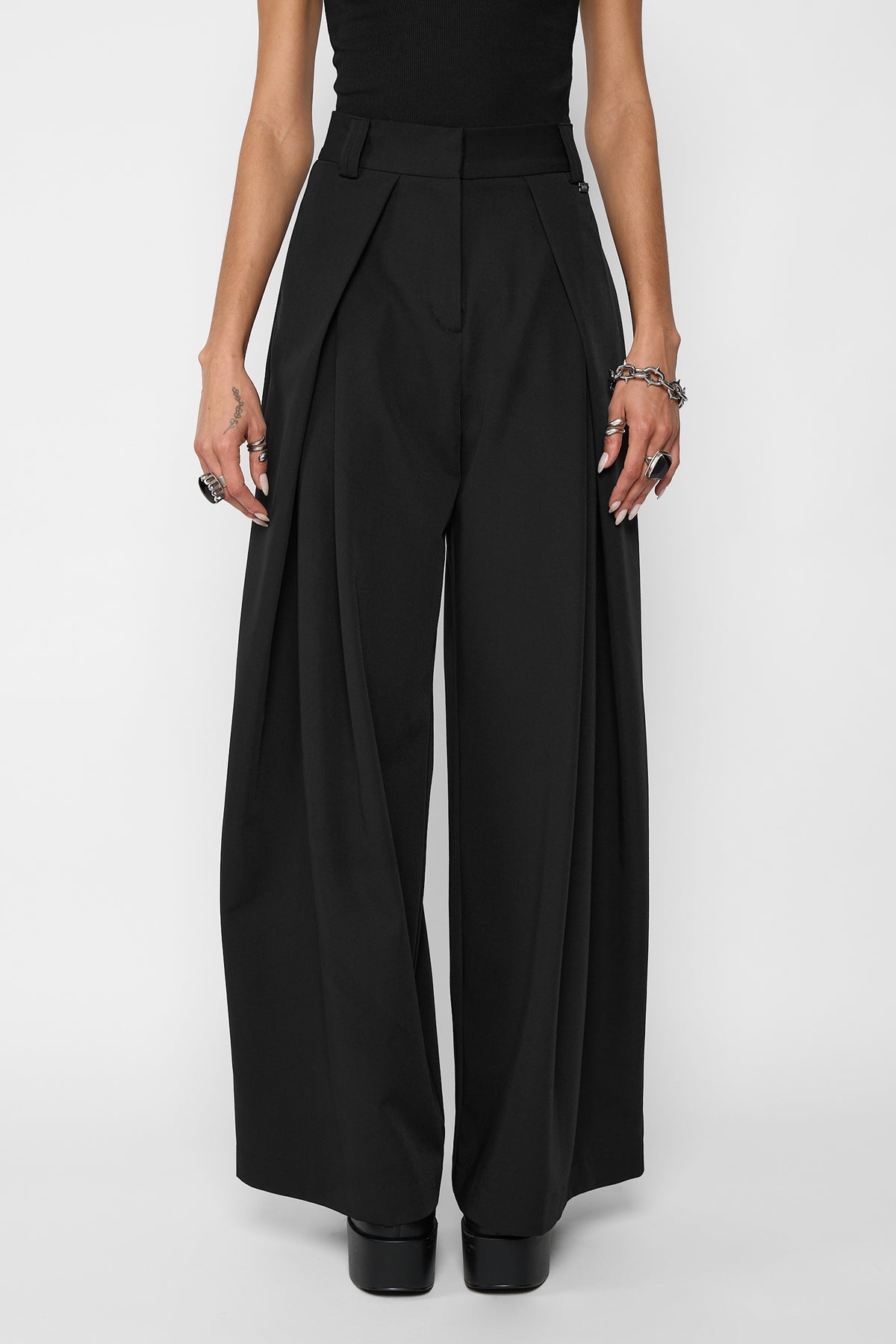 Caden Pleated Wide Leg Trousers