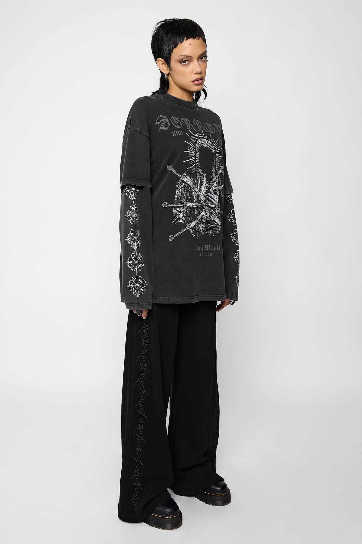 Desolate Oversized Layered Long Sleeve Tee