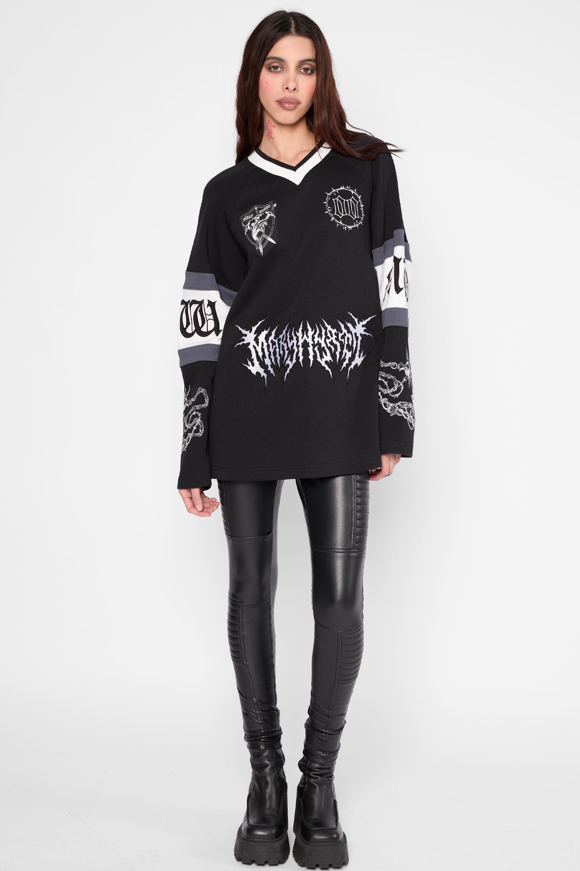 Destroy Oversized Hockey Jersey-Mary Wyatt London