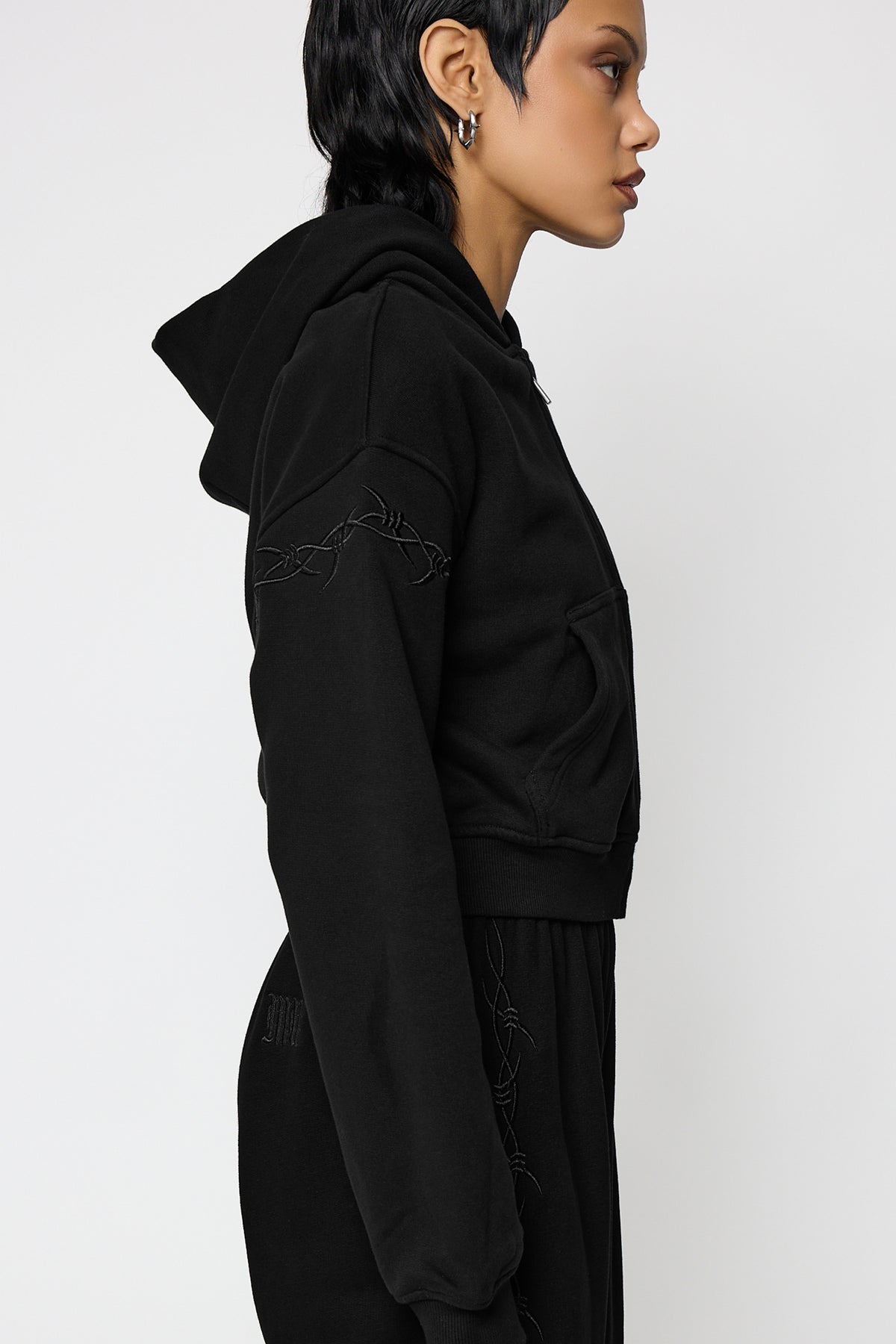 Immure Cropped Zip Hoodie