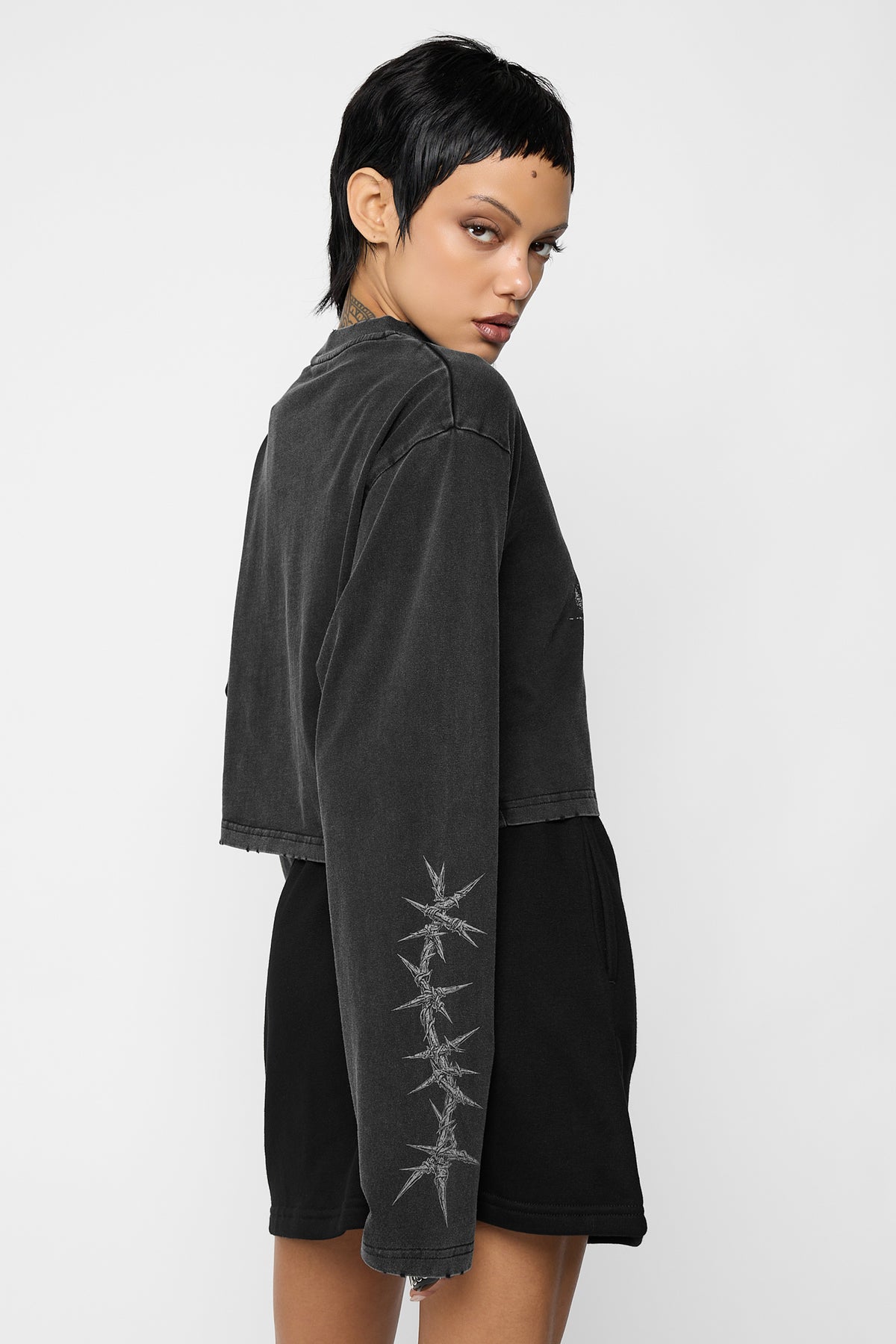 Kane Cropped Long Sleeve Tee