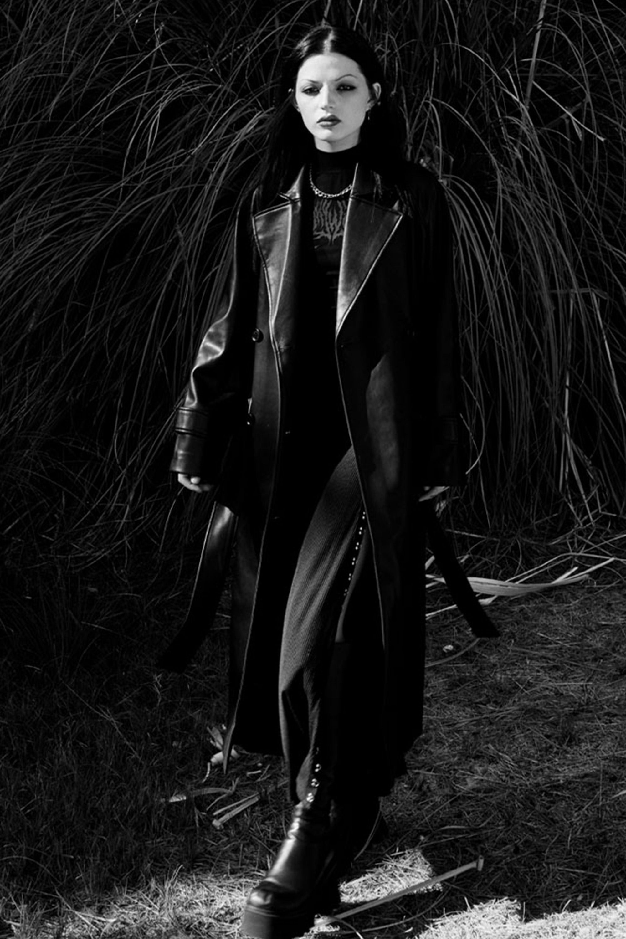 Mara Oversized Faux Leather Trench Coat-Mary Wyatt London