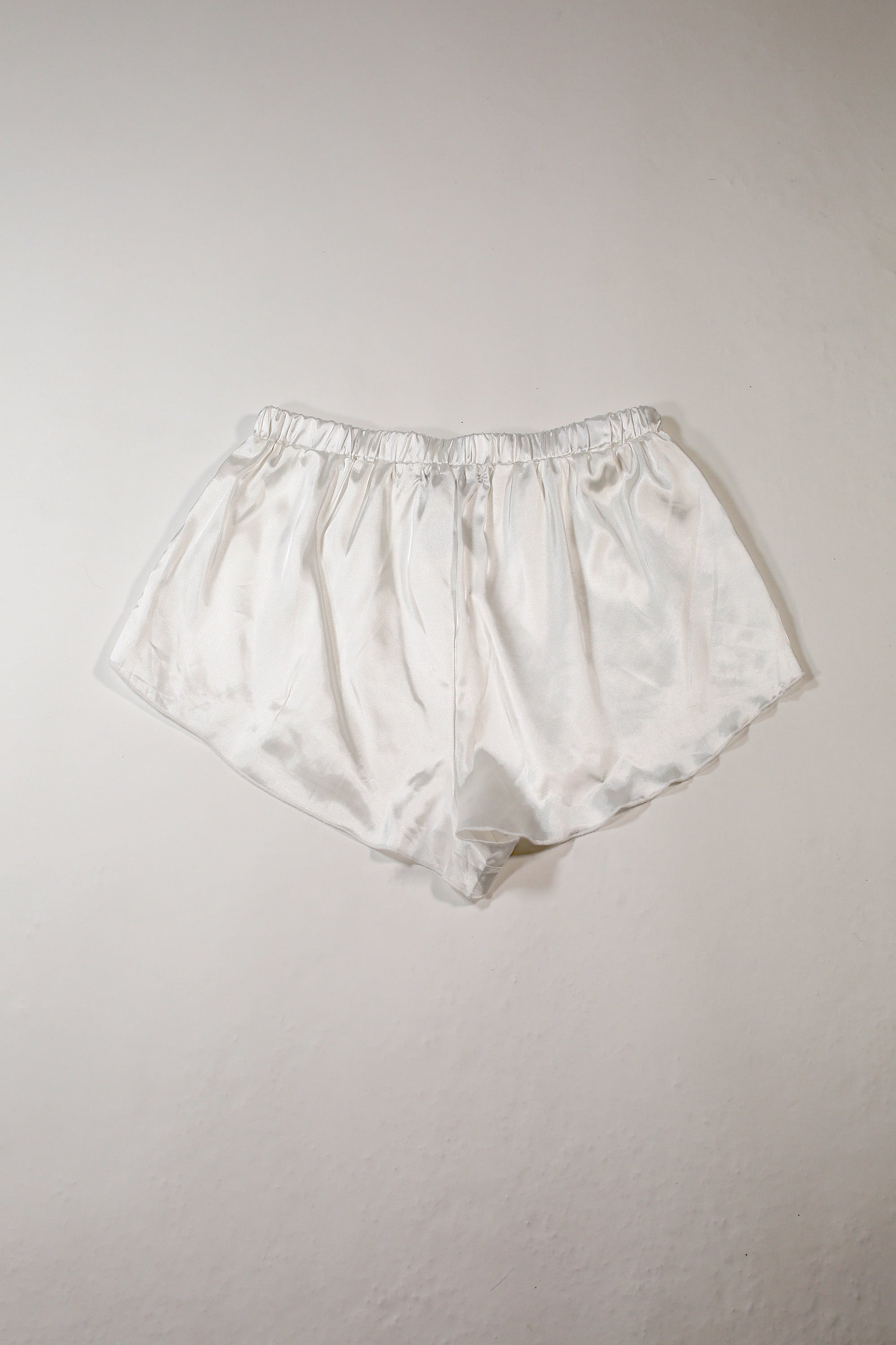 White Satin Pyjama Shorts - SAMPLE