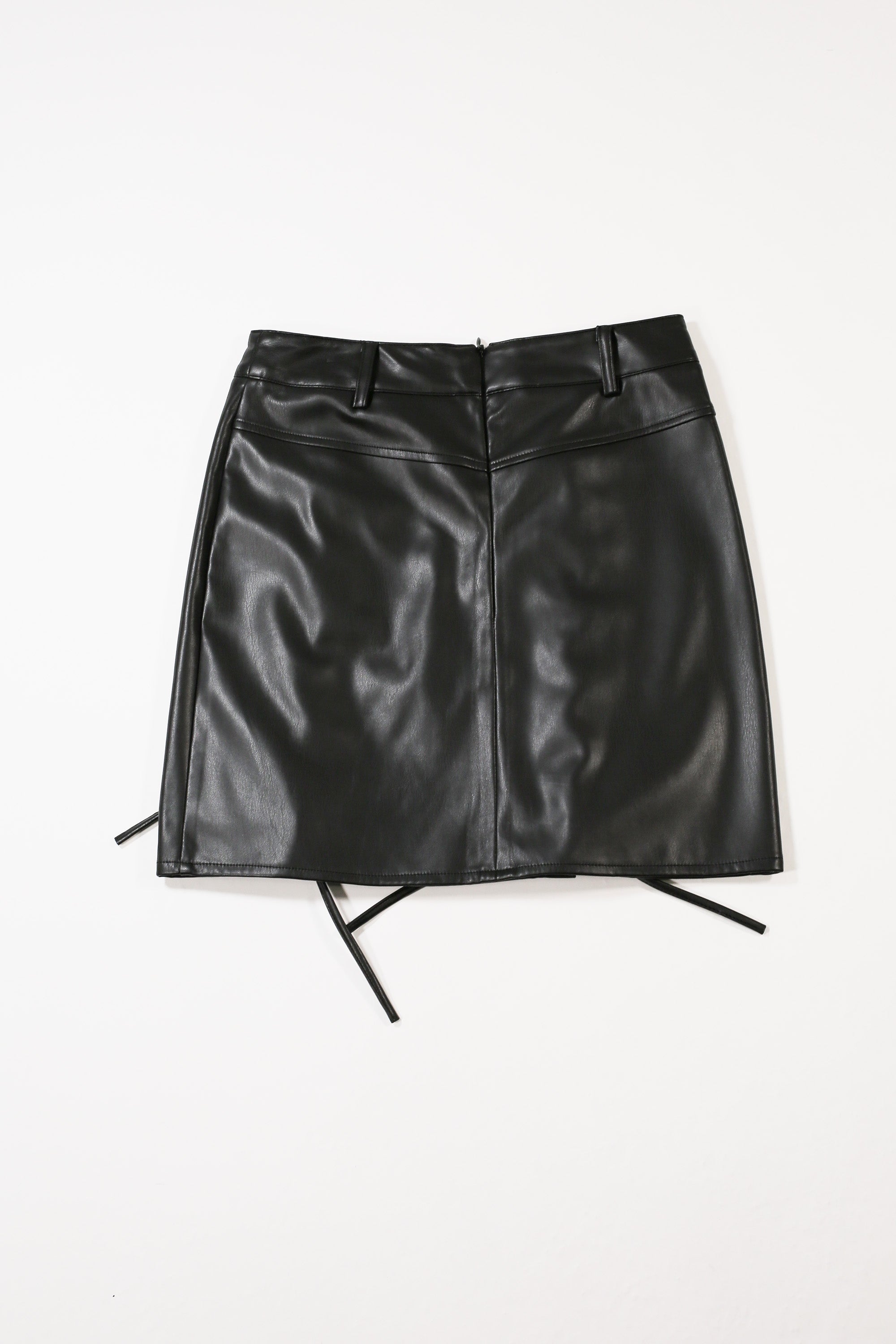 Selene Faux Leather Lace-Up Skirt - SAMPLE