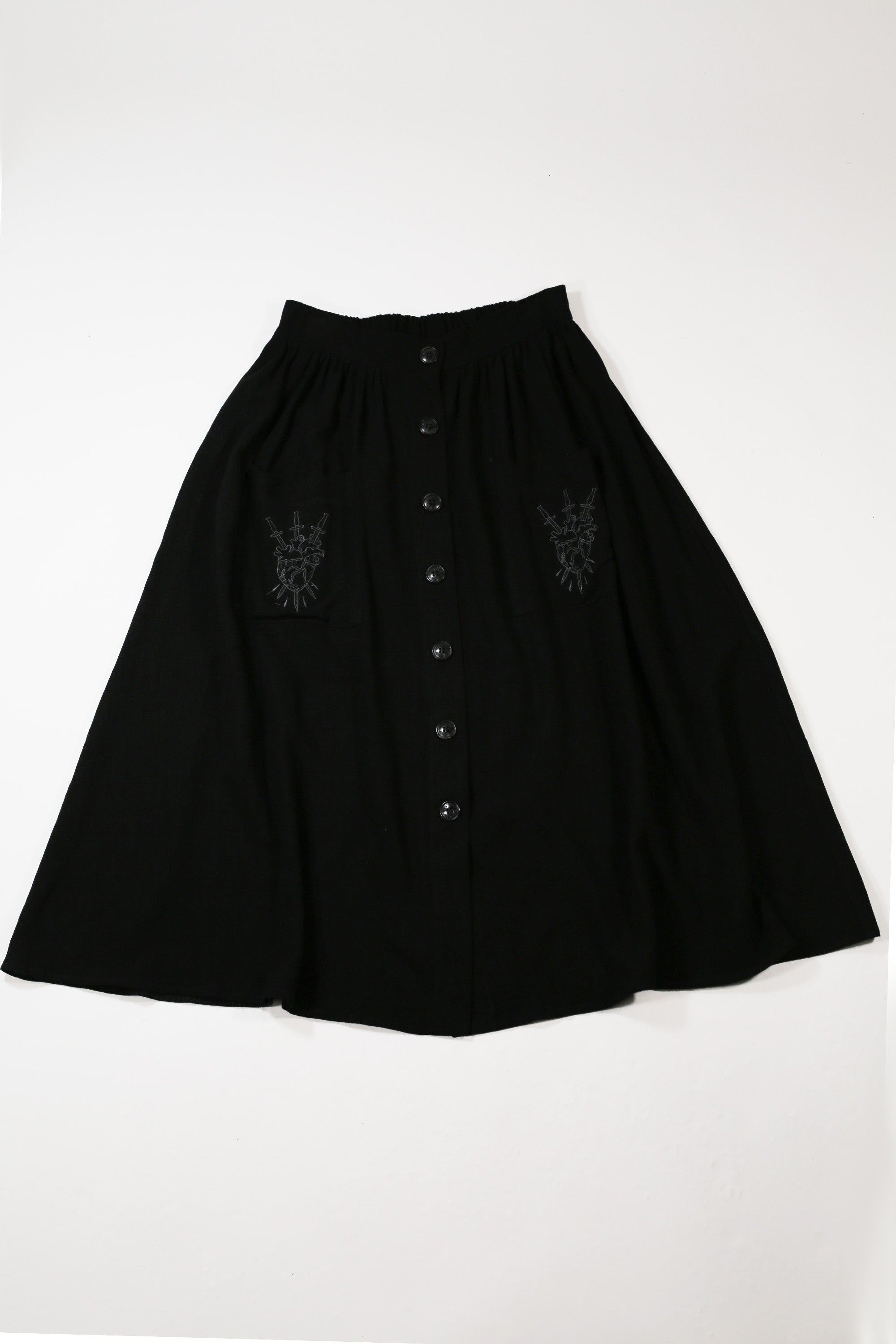 Kassandra Linen Button-Up Midi Skirt - SAMPLE