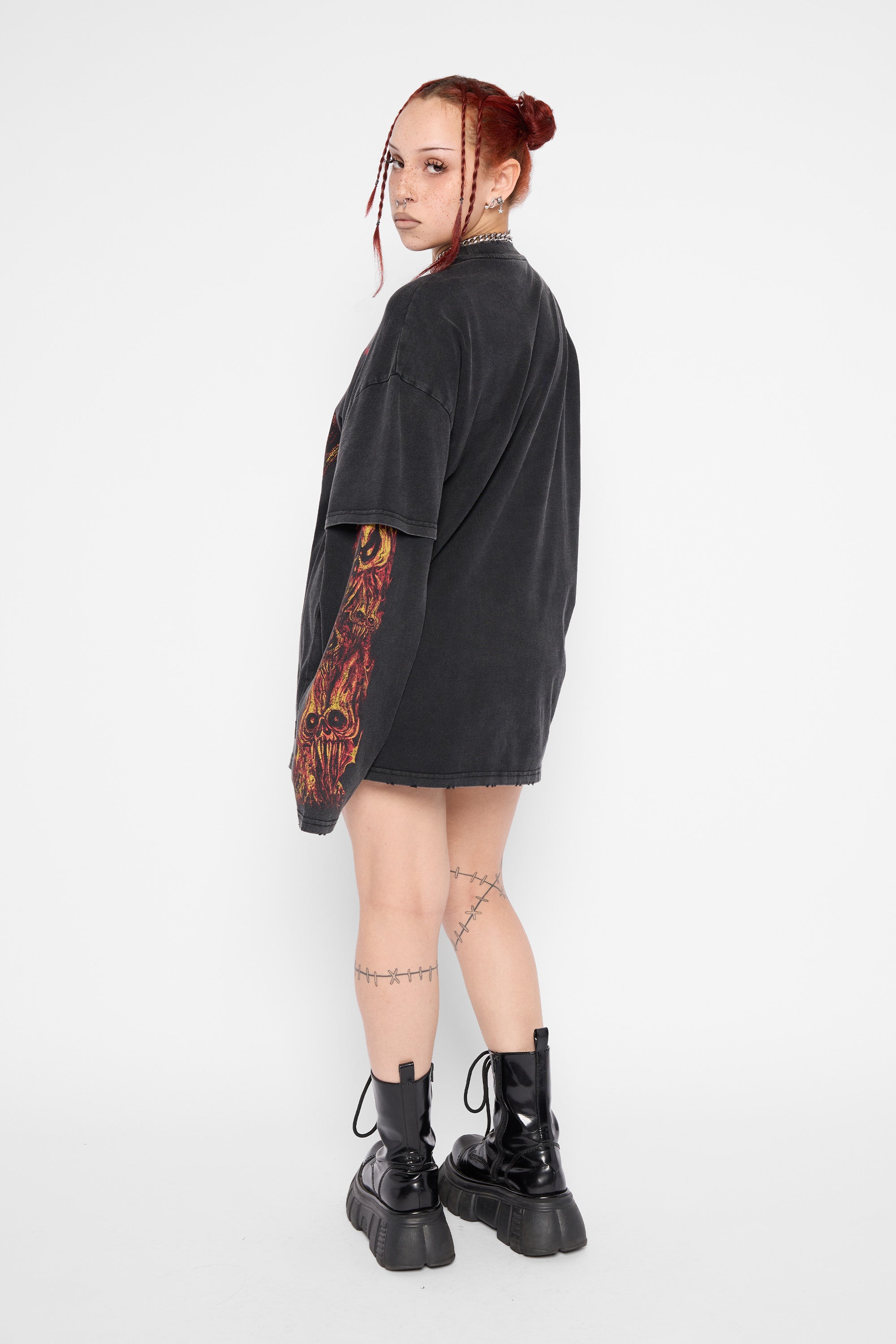 MW DLXXIII Xenolith Oversized Layered Long Sleeve Tee