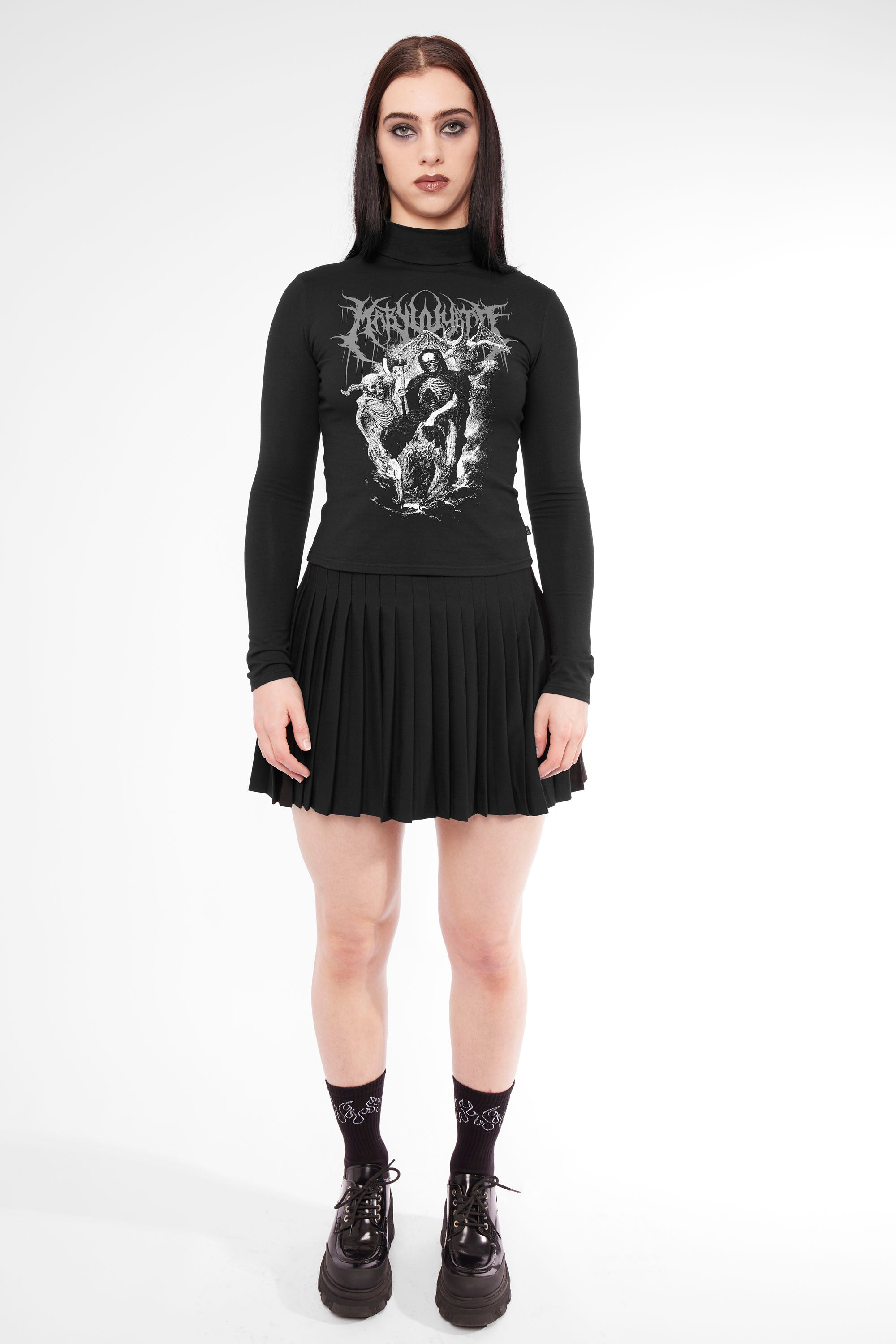 Avernus High Neck Long Sleeve Top