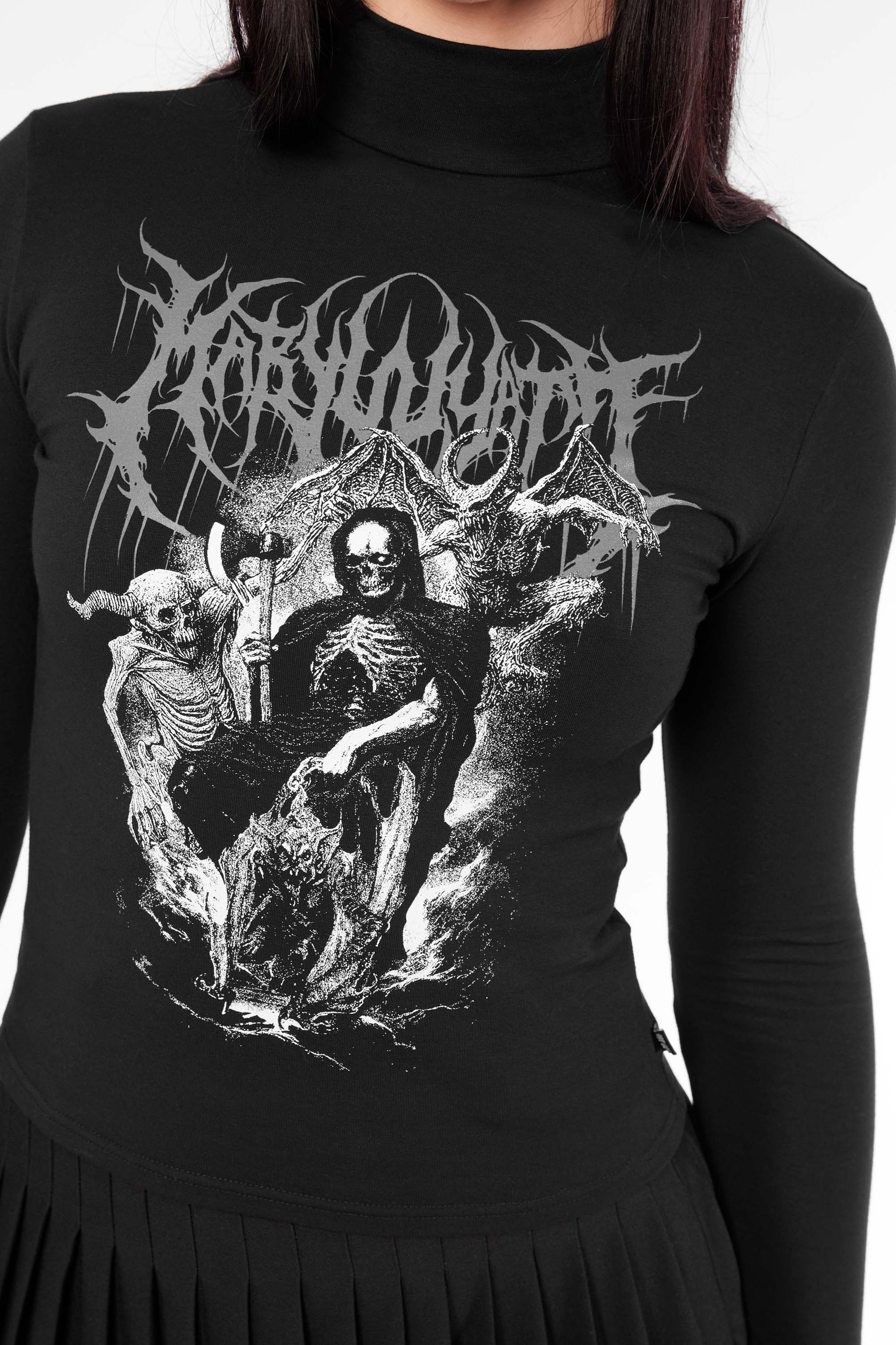 Avernus High Neck Long Sleeve Top