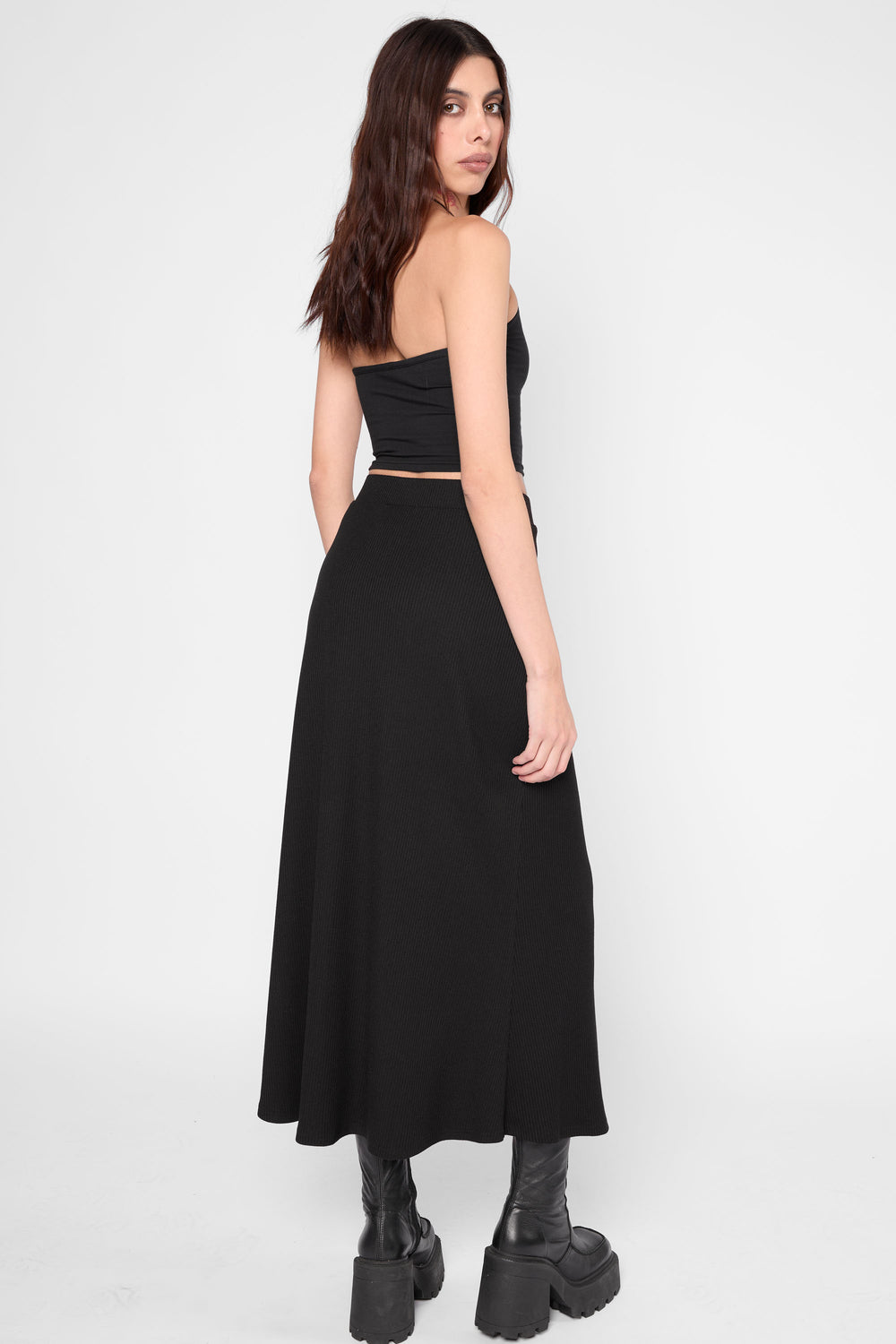 BEATRICE B SEQUINED STRETCH MIDI SKIRT 22FA5687JELLY