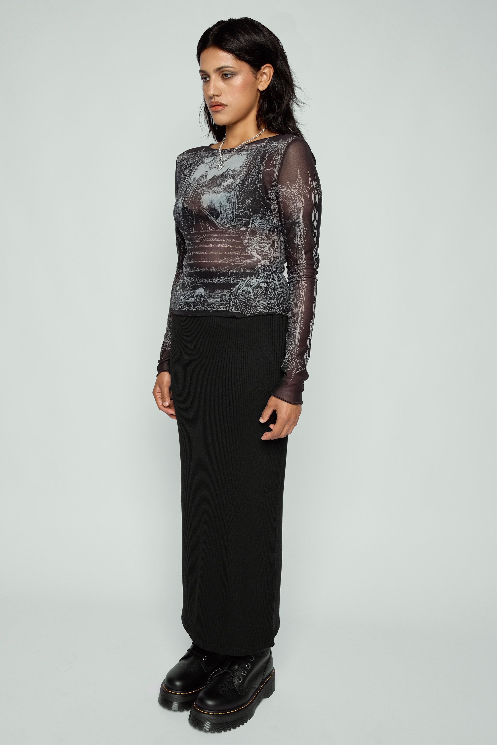 Keres Long Sleeve Mesh Top