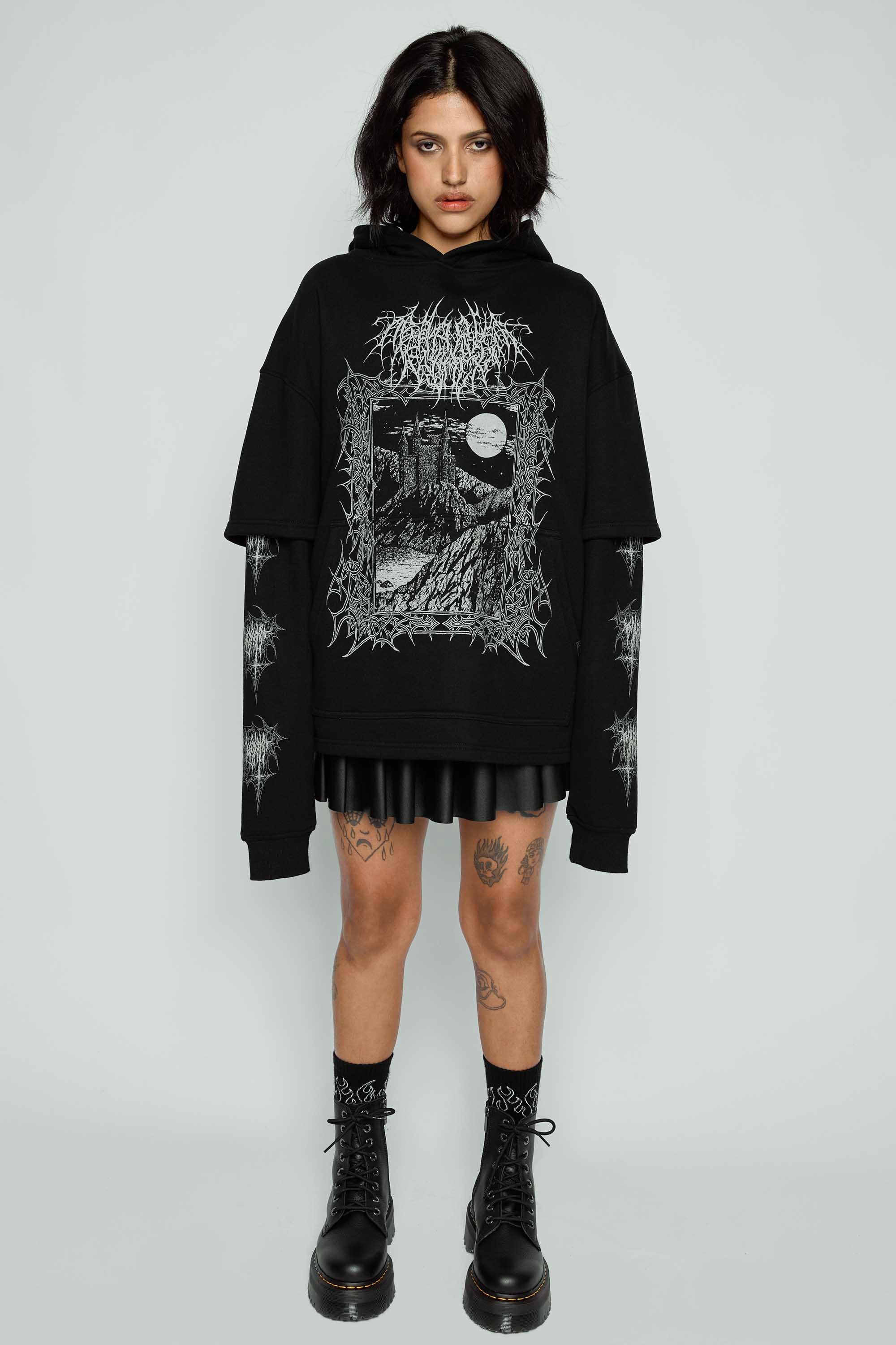 Mary Wyatt London - Midnight Oversized Layered Pullover Hoodie