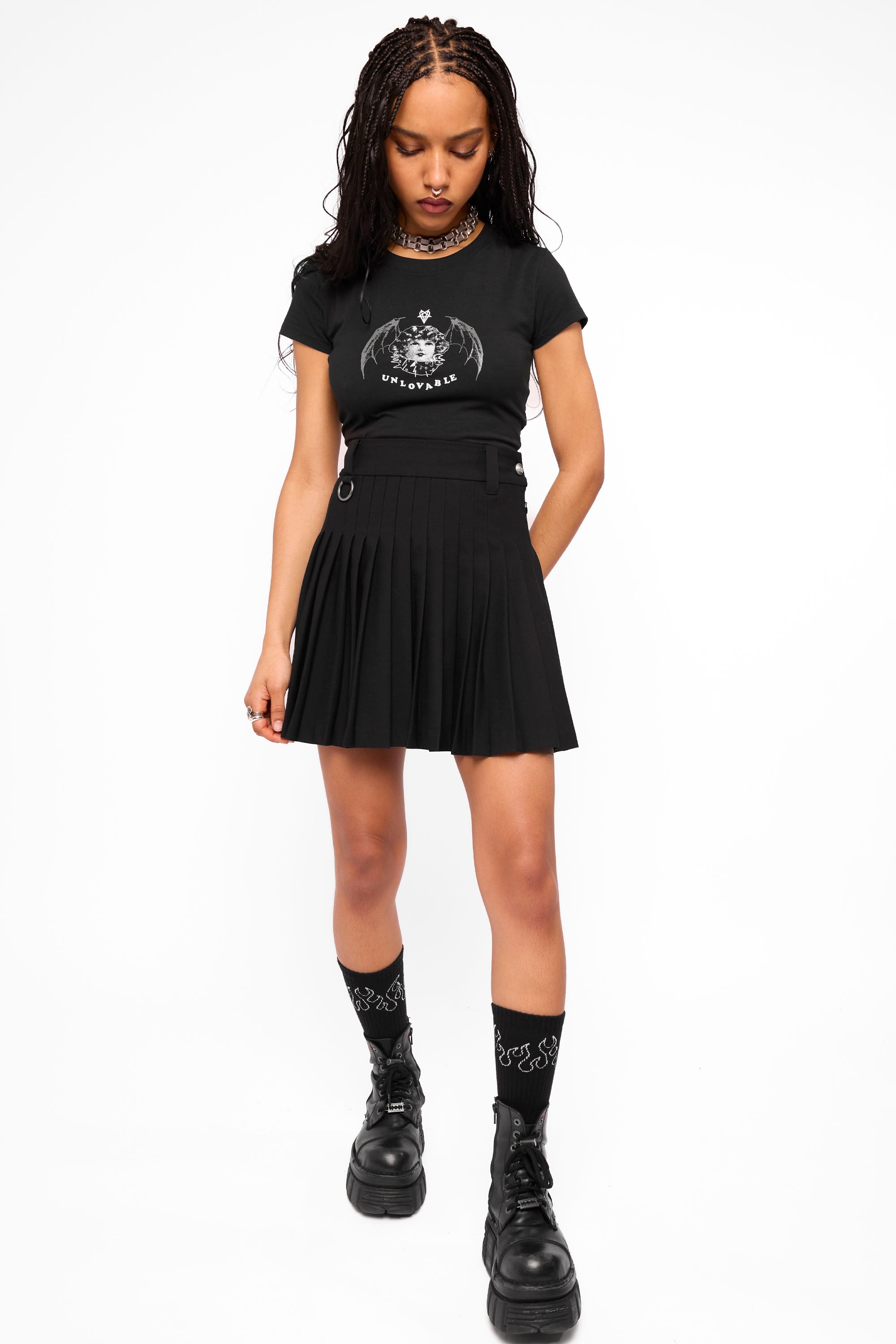 Rochelle Pleated Mini Skirt-Mary Wyatt London