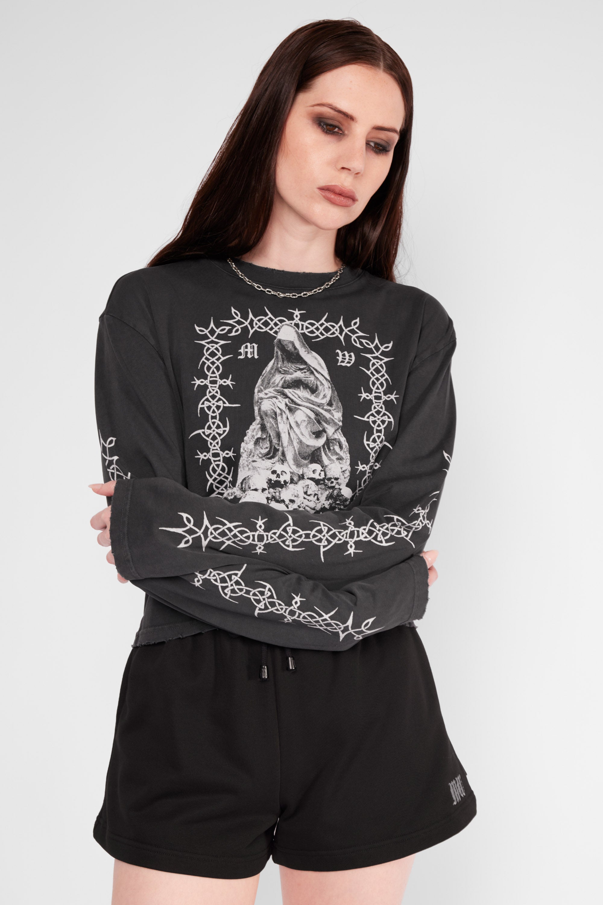 Mary Wyatt London - Sanctum Long Sleeve Cropped Tee