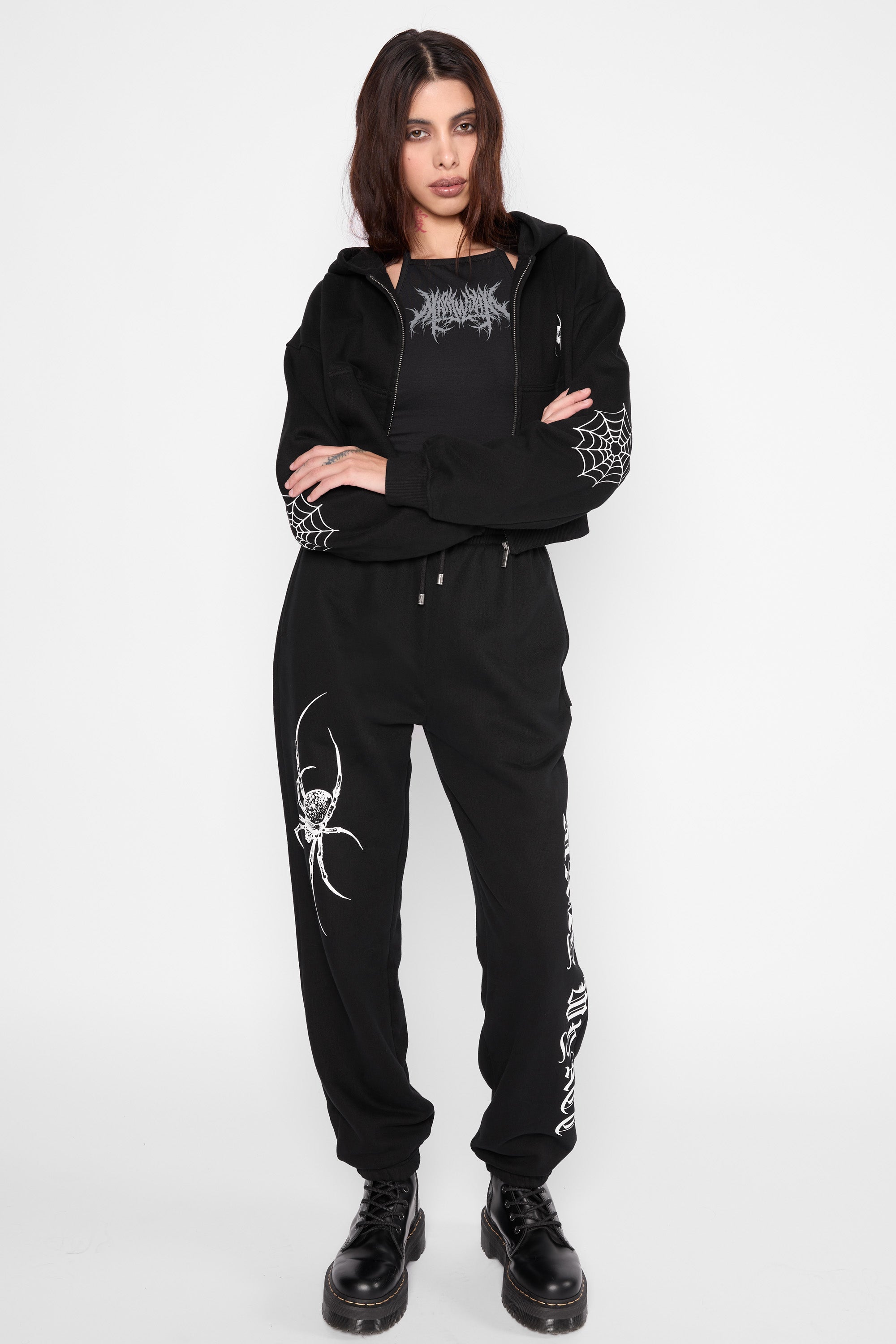 Spinnerette Cropped Zip Hoodie-Mary Wyatt London