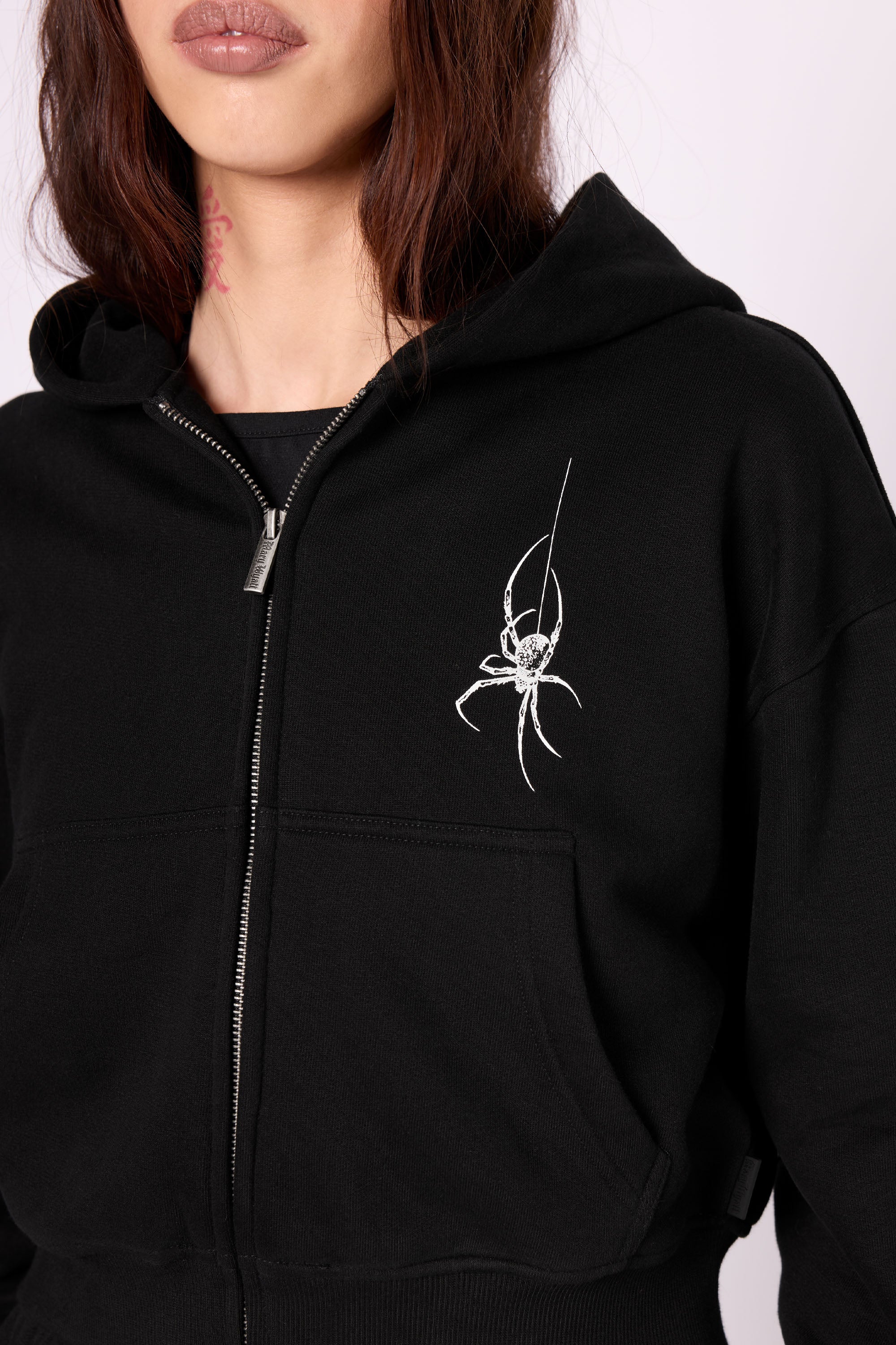 Spinnerette Cropped Zip Hoodie-Mary Wyatt London