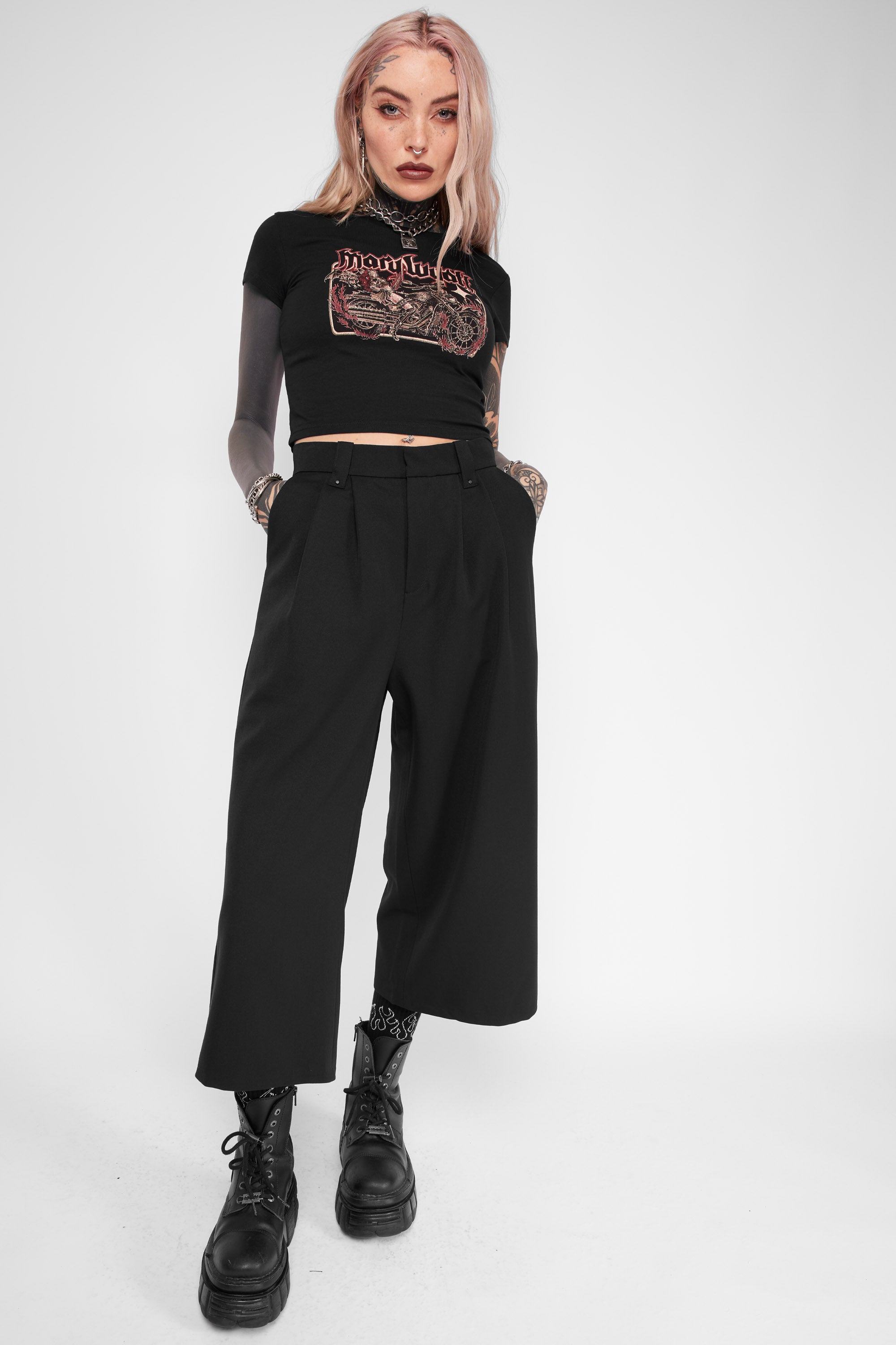 Tegan Cropped Wide Leg Trouser