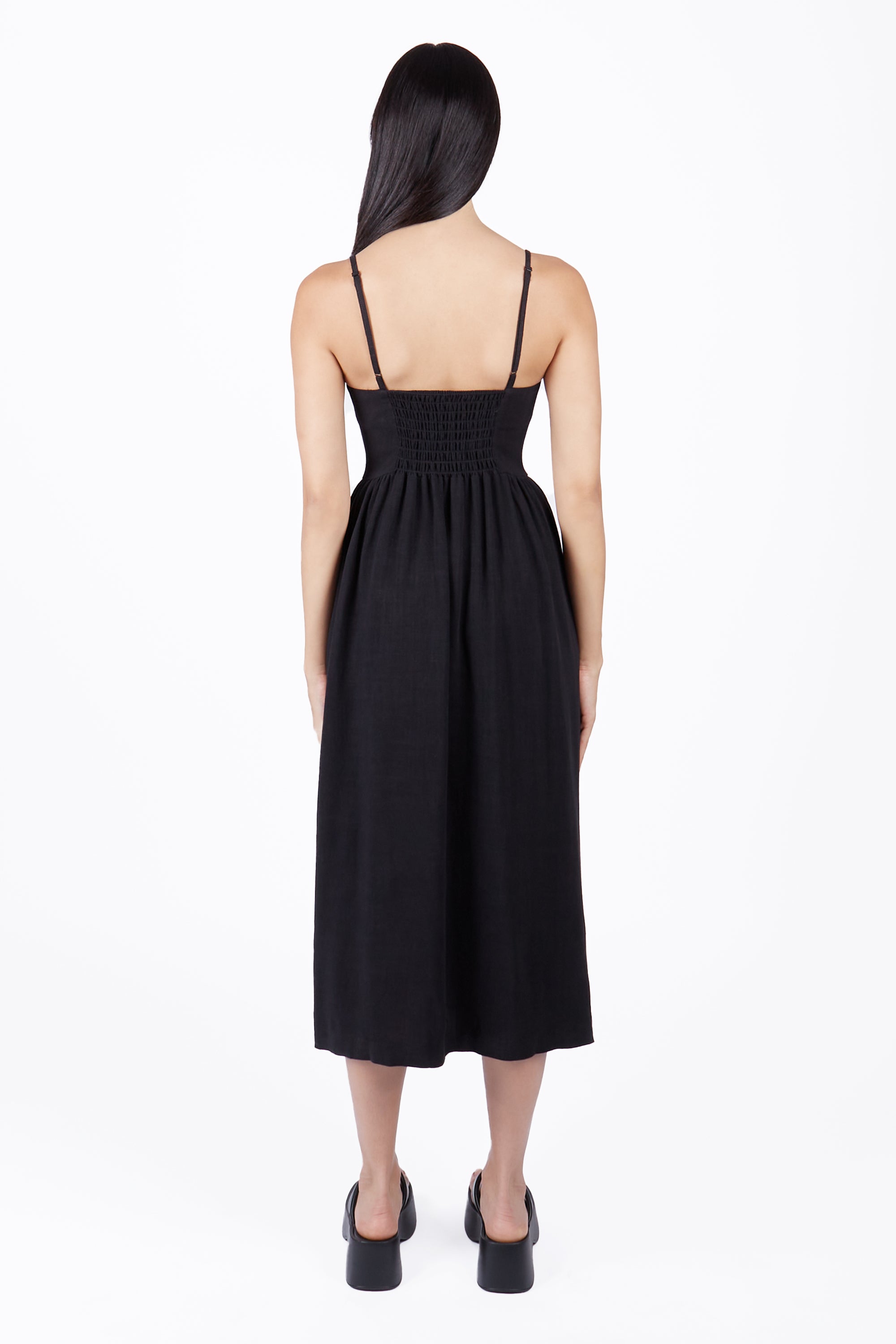 Ebony Button Down Midi Dress - Mary Wyatt London