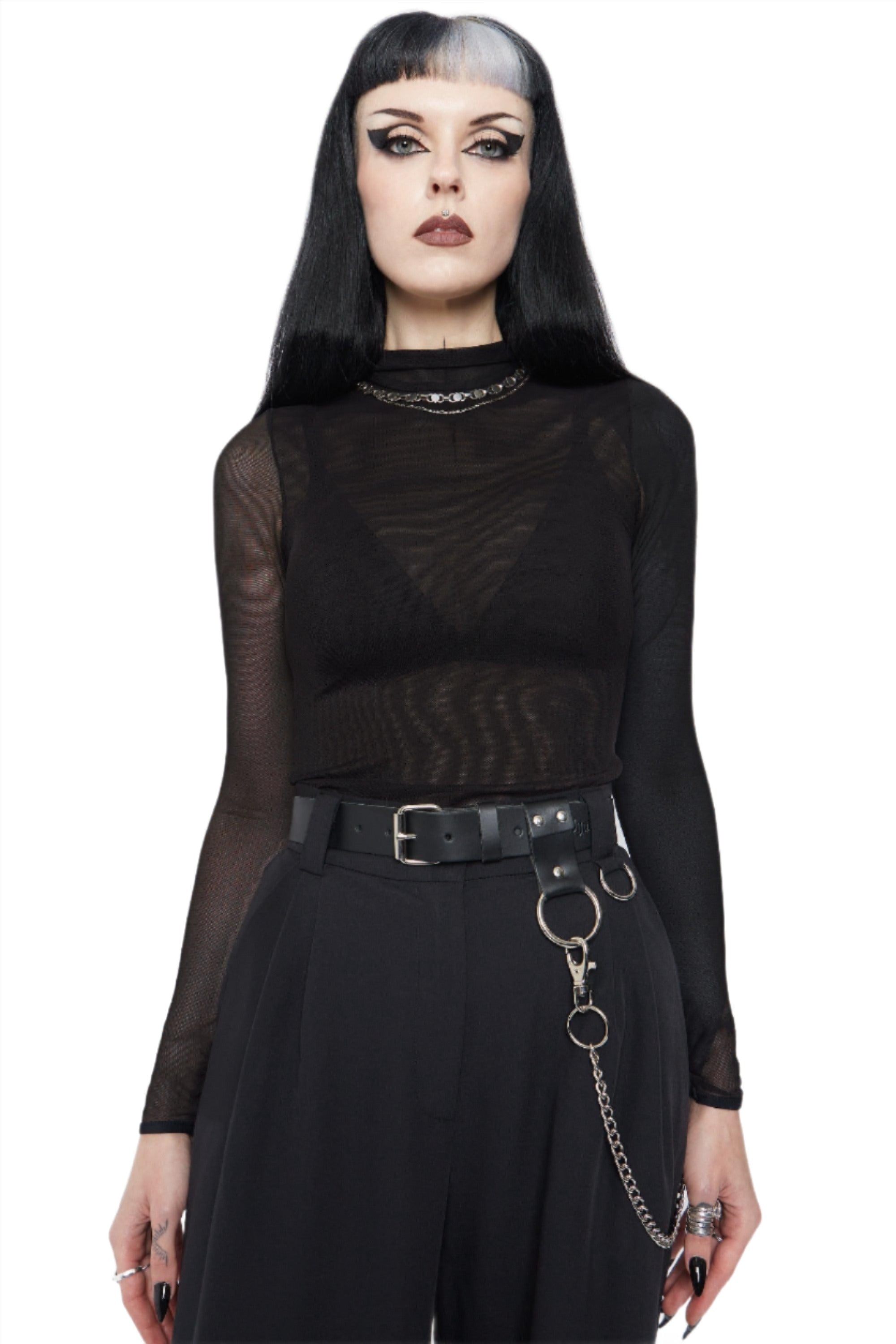 Gemini High Neck Mesh Top - Mary Wyatt London