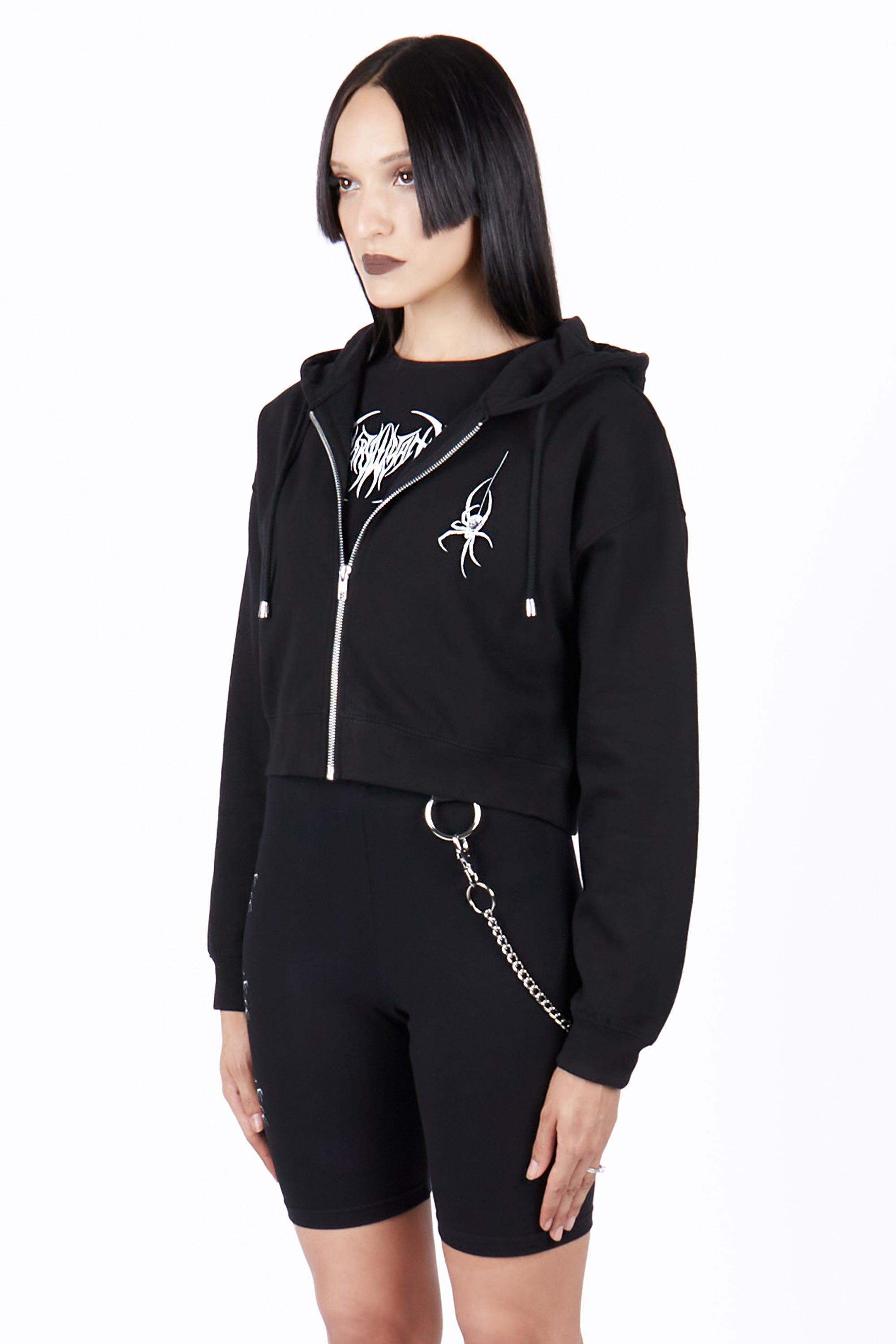 Spinnerette Cropped Zip Hoodie - Mary Wyatt London