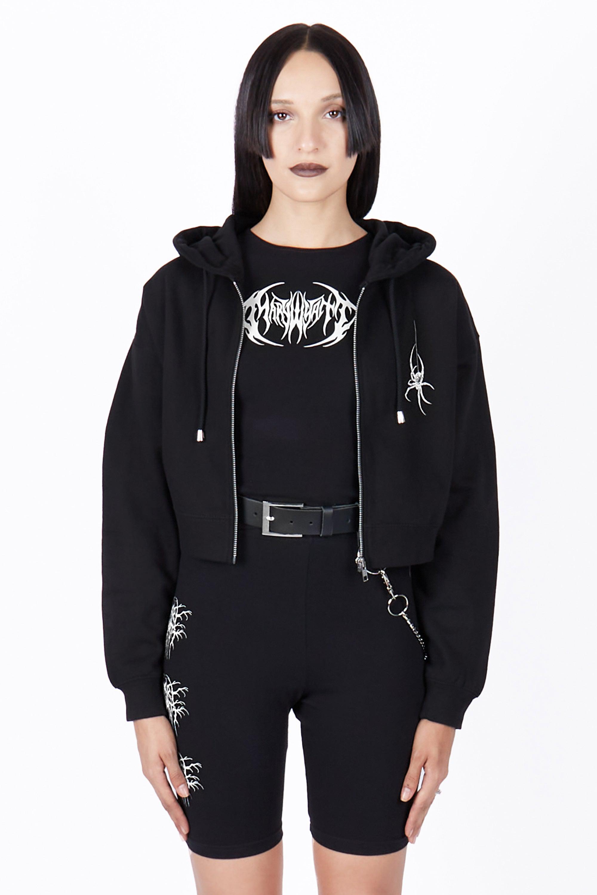 Spinnerette Cropped Zip Hoodie - Mary Wyatt London