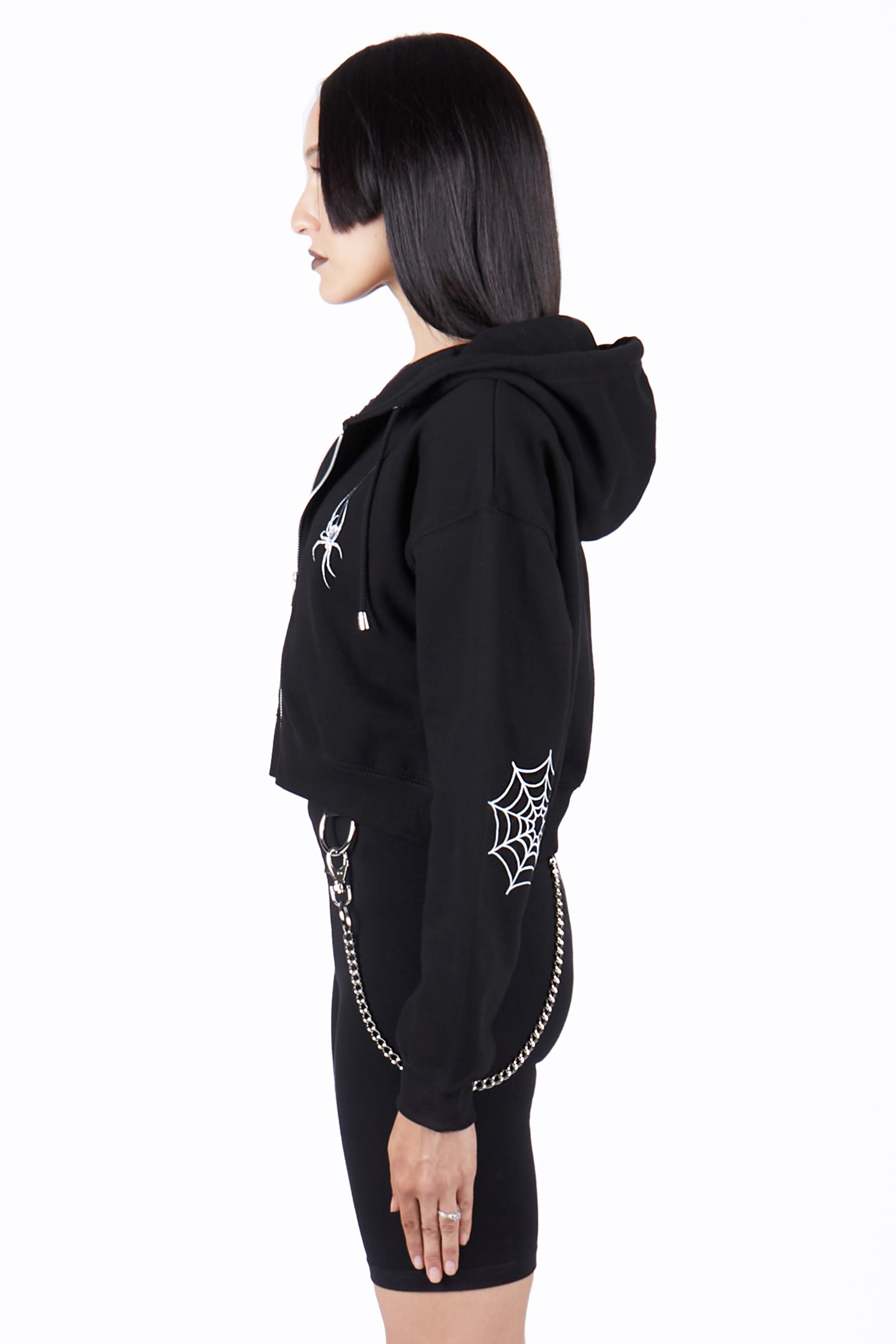 Spinnerette Cropped Zip Hoodie - Mary Wyatt London